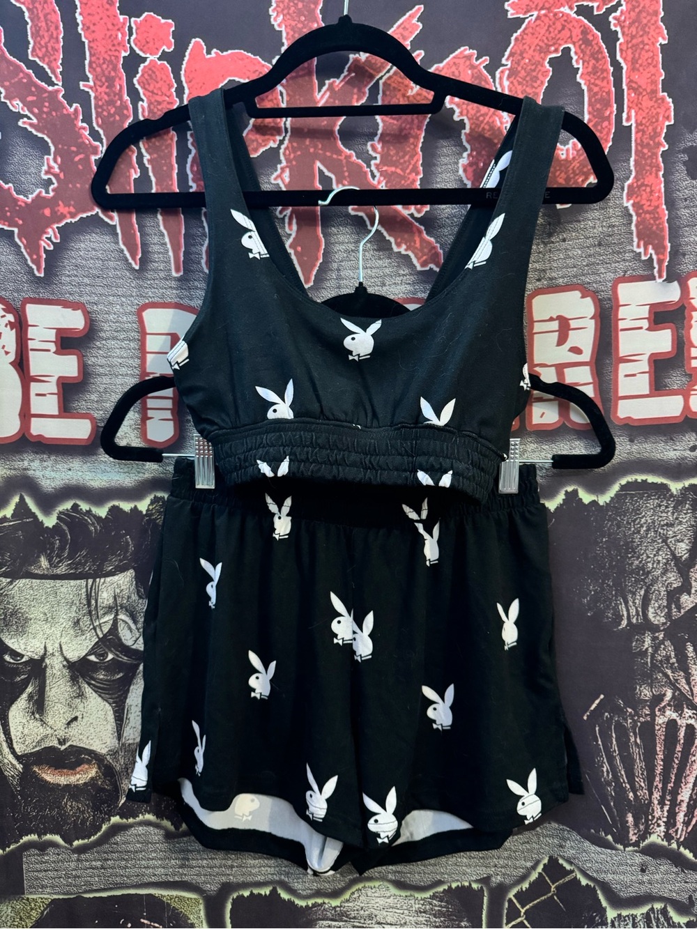 PLAYBOY Black Bunny Pyjama Set